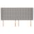 Tăblie de pat cu aripioare gri deschis 183x23x118/128 cm textil GartenMobel Dekor