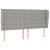 Tăblie de pat cu aripioare gri deschis 183x23x118/128 cm textil GartenMobel Dekor