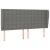 Tăblie de pat cu aripioare gri închis 183x23x118/128 cm textil GartenMobel Dekor