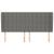 Tăblie de pat cu aripioare gri închis 203x23x118/128 cm, textil GartenMobel Dekor