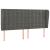 Tăblie de pat cu aripioare gri închis 203x23x118/128 cm catifea GartenMobel Dekor