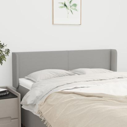 Tăblie de pat cu aripioare gri deschis 147x16x78/88 cm textil GartenMobel Dekor