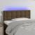 Tăblie de pat cu LED, maro închis, 80x5x78/88 cm, textil GartenMobel Dekor