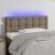 Tăblie de pat cu LED, gri taupe, 80x5x78/88 cm, textil GartenMobel Dekor