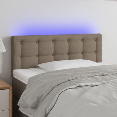 Tăblie de pat cu LED, gri taupe, 80x5x78/88 cm, textil GartenMobel Dekor
