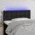 Tăblie de pat cu LED, negru, 90x5x78/88 cm, textil GartenMobel Dekor