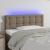 Tăblie de pat cu LED, gri taupe, 90x5x78/88 cm, textil GartenMobel Dekor