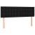 Tăblie de pat cu LED, negru, 144x5x78/88 cm, textil GartenMobel Dekor
