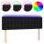 Tăblie de pat cu LED, negru, 144x5x78/88 cm, textil GartenMobel Dekor