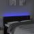 Tăblie de pat cu LED, negru, 144x5x78/88 cm, textil GartenMobel Dekor