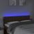 Tăblie de pat cu LED, maro închis, 144x5x78/88 cm, textil GartenMobel Dekor