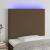 Tăblie de pat cu LED, maro închis, 90x5x118/128 cm, textil GartenMobel Dekor