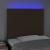 Tăblie de pat cu LED, maro închis, 90x5x118/128 cm, textil GartenMobel Dekor