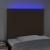 Tăblie de pat cu LED, maro închis, 100x5x118/128 cm, textil GartenMobel Dekor