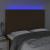 Tăblie de pat cu LED, maro închis, 144x5x118/128 cm, textil GartenMobel Dekor