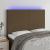 Tăblie de pat cu LED, maro închis, 144x5x118/128 cm, textil GartenMobel Dekor