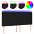 Tăblie de pat cu LED, negru, 180x5x118/128 cm, textil GartenMobel Dekor