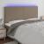 Tăblie de pat cu LED, gri taupe, 180x5x118/128 cm, textil GartenMobel Dekor