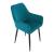 Set 2 scaune dining Hollola turcoaz din catifea cu cotiere