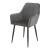 Set 2 scaune dining Hollola gri închis, catifea, cu cotiere