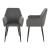 Set 2 scaune dining Hollola gri închis, catifea, cu cotiere