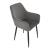 Set 2 scaune dining Hollola gri închis, catifea, cu cotiere