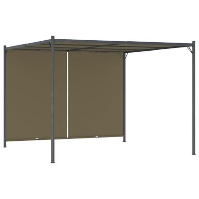 Pergolă grădină cu acoperiș retractabil gri taupe 3x3m 180 g/m² GartenMobel Dekor