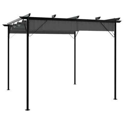 Pergolă cu acoperiș retractabil, antracit, 3x3m, oțel, 180 g/m² GartenMobel Dekor