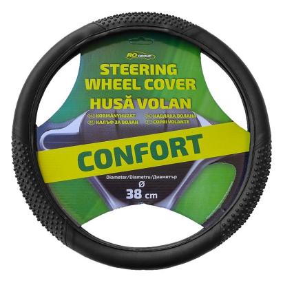 Husa volan RoGroup Confort din PVC, 38 cm, neagra