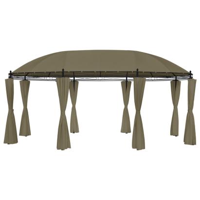 Pavilion cu perdele, gri taupe, 520x349x255 cm, 180 g/m² GartenMobel Dekor