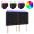 Tăblie de pat cu LED, negru, 144x5x118/128 cm, catifea GartenMobel Dekor
