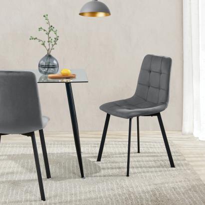 Esszimmerstuhl Lexnitz 2er Set Dunkelgrau [en.casa]