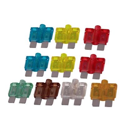 Set 10 sigurante auto plate cu LED RoGroup pentru 12V, diverse amperaje