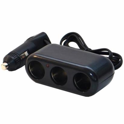 Priză brichetă triplă auto cu cablu RoGroup, alimentare 12/24V