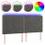 Tăblie de pat cu LED, gri închis, 200x5x118/128 cm, catifea GartenMobel Dekor