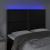 Tăblie de pat cu LED, negru, 144x5x118/128 cm, piele ecologică GartenMobel Dekor