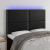 Tăblie de pat cu LED, negru, 144x5x118/128 cm, piele ecologică GartenMobel Dekor