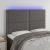 Tăblie de pat cu LED, gri, 144x5x118/128 cm, textil GartenMobel Dekor