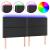 Tăblie de pat cu LED, negru, 200x5x118/128 cm, piele ecologică GartenMobel Dekor