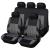 Set huse scaune auto RoGroup Mesh, 9 piese, textil elastic, gri-negru