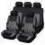 Set huse scaune auto RoGroup Mesh, 9 piese, textil elastic, gri-negru