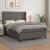 Pat box spring cu saltea, gri, 140x190 cm, piele ecologică GartenMobel Dekor