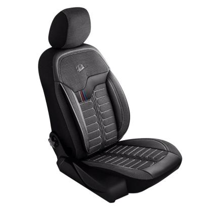 Set huse scaune auto Panda Londra cu fermoare, negru gri, 11 piese