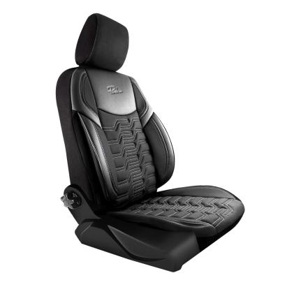 Set huse scaune auto Panda Berlin, negre cu cusături gri, 11 piese