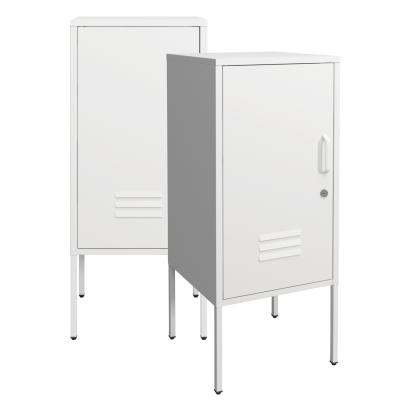 Nachtschrank Hausjärvi 2er Set 82x35x35 cm Stahl Weiß [en.casa]