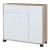 Comodă tip sideboard Bobeck cu 3 uși și sertar, stejar și alb, 80 cm