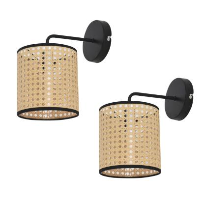 Wandleuchte Southend 2er Set Rattan-Optik [lux.pro]