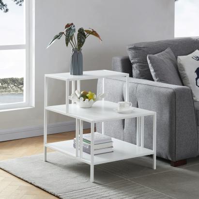 Beistelltisch Kumlinge 50x60x60cm Weiß [en.casa]