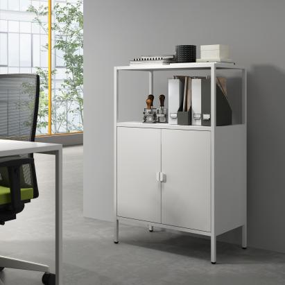 Dulap metalic de birou Hailuoto 70x40x110 cm, gri deschis