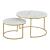Couchtisch Christchurch 2er Set Marmoroptik, Weiß/Gold [en.casa]